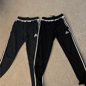 Adidas Women's Black Joggers with White Accents